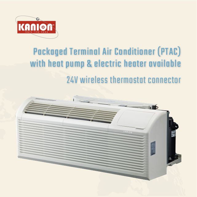 Packaged Terminal Air Conditioner (PTAC) with heat pump or electric heater